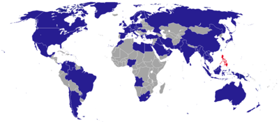 Map of states with diplomatic missions in the Philippines Diplomatic missions in the Philippines.png