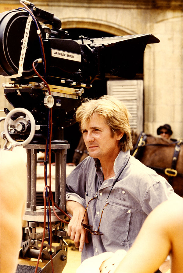 Roddam with an Arriflex film camera on the set of The Bride (1985)