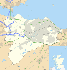 Mapa konturowa Edynburga, u góry po lewej znajduje się punkt z opisem „Queensferry”