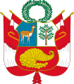 Vicugna vicugna in civicis Peruviae signis heraldicis.