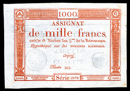 République Française – 1000 francs (1795)