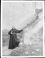Father Superior O'Keefe standing at the foot of the brick stairs leading to the choir outside at Mission San Luis Rey de Francia, August 2, 1900 (CHS-701).jpg
