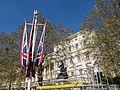 Flags for the coronation of Charles III in The Mall, 2023.