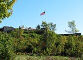 Fort Ticonderoga from the south, from the edge of Lake Champlain