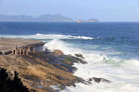 View to the Guanabara Bay from the Fort Copacabana, Rio de Janeiro, Brazil