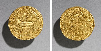Avers et revers de l'agnel d'or de Jean II le Bon (Cleveland Museum of Art). (définition réelle 5 228 × 2 623)
