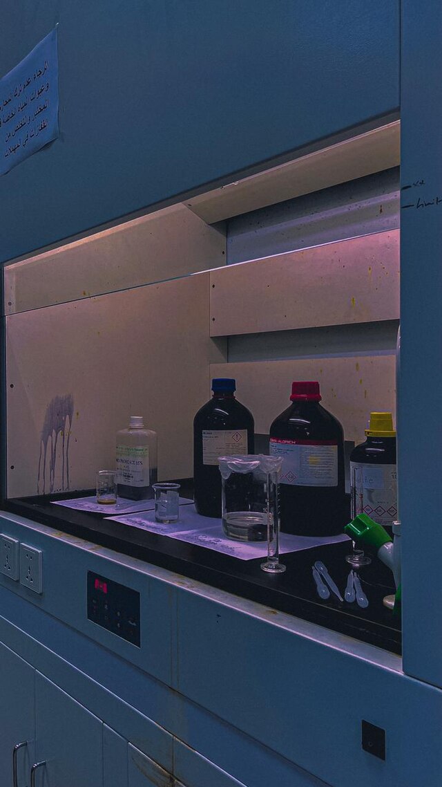 a photograph of a fume hood