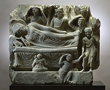 Death, Gandhara Gandharan - Death of the Buddha - Walters 2556.jpg