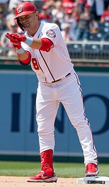 Gerardo Parra At Second After Hitting Double from Nationals vs. Mets at Nationals Park, June 20th, 2021 (All-Pro Reels Photography) (51267949989) (cropped).jpg