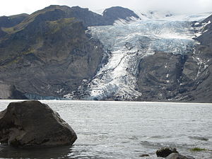 Gígjökull mit Gletschersee Lónið, 2008