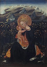 La de Giovanni di Paolo (ca. 1456) cuya percepción de la naturaleza y el paisaje recreados alrededor de la virgen, que llegará luego a su máximo esplendor en la pintura flamenca.[26]​