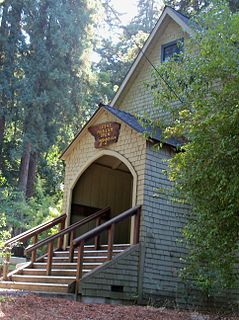 San Lorenzo Valley Museum historic church building in Boulder Creek, Santa Cruz County, California