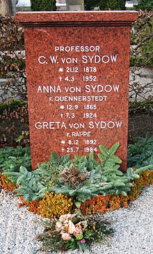 Grave of swedish professor Carl Wilhelm von Sydow lund sweden.jpg
