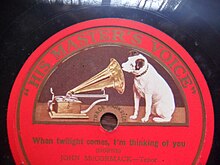 A record featuring the "His Master's Voice" title and Nipper HMV record.JPG