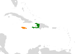 Mapa indicando localização do Haiti e da Jamaica.