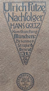 Aufkleber der Kunsthandlung Hans Goltz