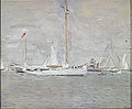 The Yacht Nereus in Roads Cowes, Öl auf Leinwand, 1900