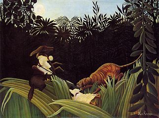 [en→tr]Henri Rousseau, Scout attacked by a Tiger (1904)