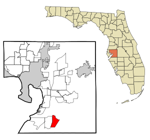 Hillsborough County Florida Incorporated and Unincorporated areas Wimauma Highlighted.svg