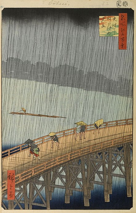 Sudden Shower over Shin-Ōhashi bridge and AtakeHiroshige, 1857