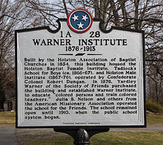 Holston Baptist Female Institute/Warner Institute Plaque