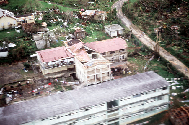 Buildings destroyed after Hurricane Gilbert