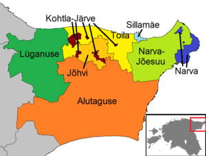 Municipalities of Ida-Viru County Ida-Viru municipalities 2017.png