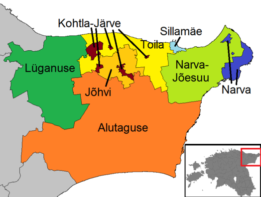 Kaart van Ida-Virumaa