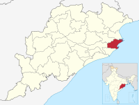 मानचित्र जिसमें केन्द्रापड़ा ज़िला Kendrapara district କେନ୍ଦ୍ରାପଡ଼ା ଜିଲ୍ଲା हाइलाइटेड है