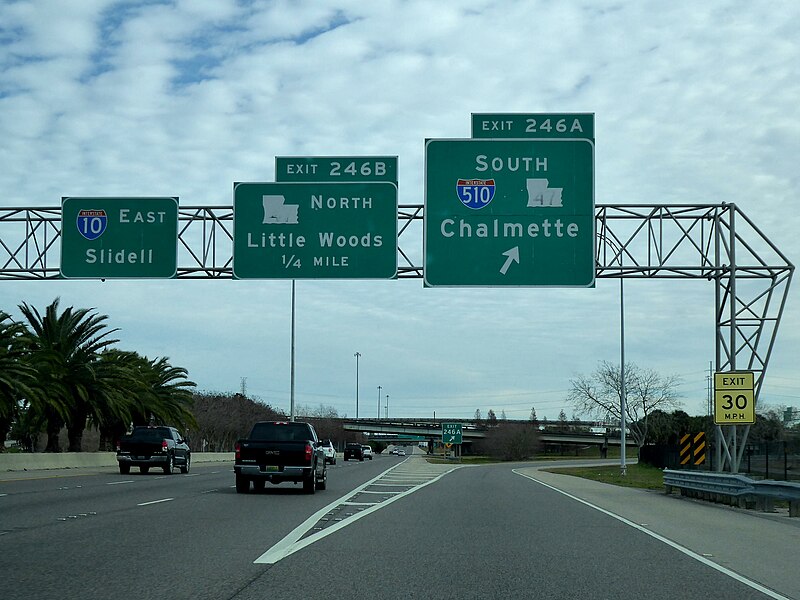 File:Interstate 510 northern terminus from Interstate 10 eastbound.jpg