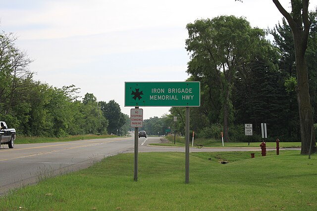 Iron Brigade Memorial Highway sign, Pittsfield Township
