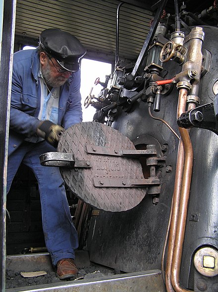 Fireman duties on the Jokioinen small gauge railway, Finland