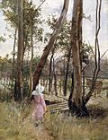 Jane Sutherland, Obstruction, Box Hill, 1887, oil on canvas, 41.3 x 31.1 cm, The Art Gallery of Ballarat.