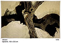 Větvení, autorská, ručně tkaná tapiserie160 x 252 cm, 1974