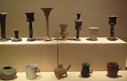 Earthenware pottery from the Neolithic Longshan culture, China, 3rd millennium BC