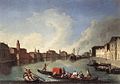 Giudecca-kanalen i Venedig.  Trots sitt namn, och det faktum att det var planerat att lokalisera judarna på en av dess öar, låg de judiska kvarteren i Venedig eller Ghetto of Venice (Ghetto som det skrivs på venetiansk dialekt) på en annan plats, norrut av staden.[35]