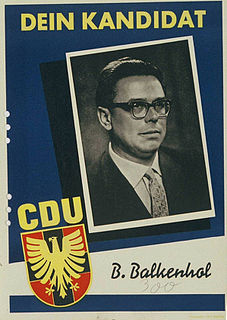 <span class="mw-page-title-main">Bernhard Balkenhol</span> German politician (1914–2004)