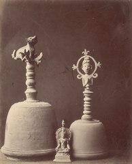 KITLV 87602 - Isidore van Kinsbergen - Bronzes of a priest at Telaga in Kuningan - Before 1900.tif