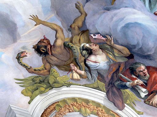 Karlskirche Frescos - Glaube 7 Teufel und Eitelkeit