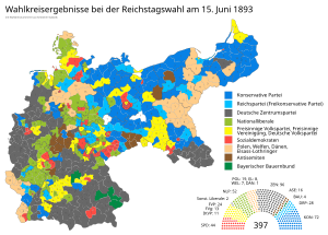 Karte der Reichstagswahlen 1893