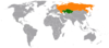 Location map for Kazakhstan. And Russia.