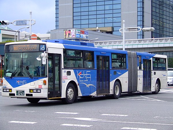 A 7E body articulated bus with Volvo B10M chassis