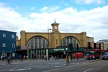 The former concourse seen in 2008 Kings Cross at the junction of Euston Rd and Pancras Rd - geograph.org.uk - 1503858.jpg