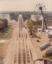 View from The Racer in the mid-1970s with Zodiac on the right Kings Island 1972.jpg