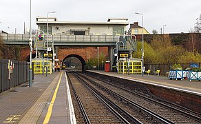Kirkdale railway station - ground views including footbridge