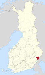 Location o Kitee in Finland