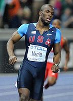 Weltmeister LaShawn Merritt – er errang am Schlusstag über 4 × 100 m noch eine zweite Goldmedaille