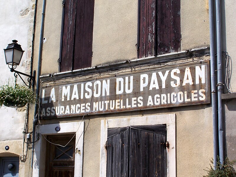 File:La Réole Enseigne ancienne Maison du Paysan rue Caduc.jpg