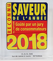 Saveur de l'année 2018 pour le SO'KANAA original bouteille 260ml