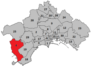 Localização de Bagnoli em Nápoles